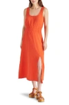 Steve Madden Makena Cotton Gauze Maxi Dress In Tangerine