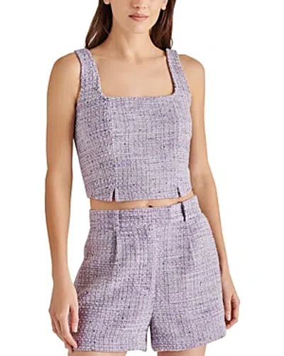 Steve Madden Mallika Tweed Sleeveless Top In Dahlia Purple