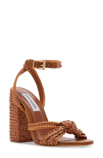 Steve Madden Women's Malou Knotted Woven Dress Sandals In Cognac