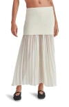 Steve Madden Malvina Mixed Media Maxi Skirt In Marshmallow