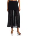 Steve Madden Malvina Mixed Media Maxi Skirt In Black