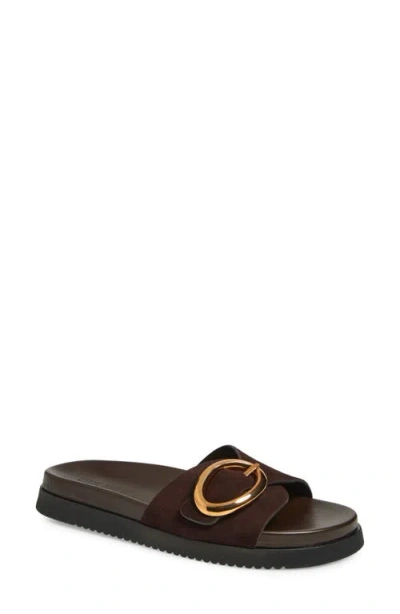 Steve Madden Mandie Slide Sandal In Brown Sued