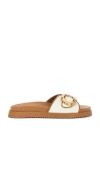 Steve Madden Mandie Slide Sandal In Natural & Cognac