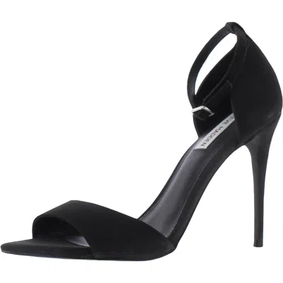Steve Madden Manic Womens Faux Suede Ankle Strap Pumps In Black