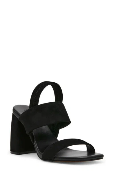 Steve Madden Marbell Block Heel Sandal In Black Suede