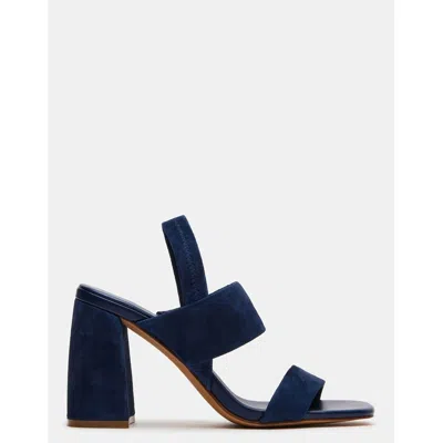Steve Madden Marbell Block Heel Sandal In Navy Suede