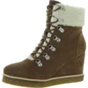 Steve Madden Marcel Womens Suede Round Toe Wedge Boots In Brown
