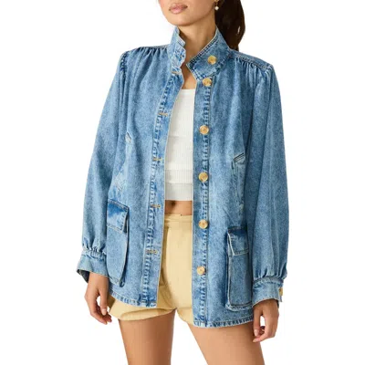 Steve Madden Marceline Denim Shirt Jacket In Blue
