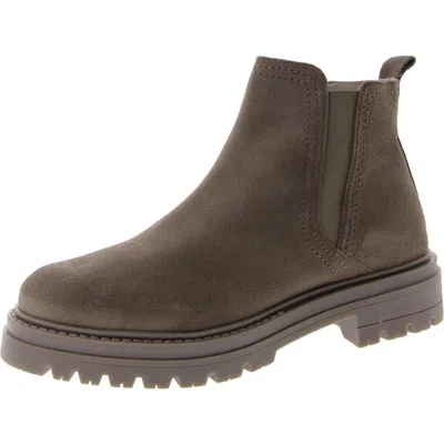Steve Madden Marceline Womens Suede Block Heel Ankle Boots In Brown
