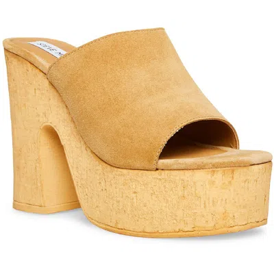 Steve Madden Mardi Womens Cork Platform Sandals In Blue
