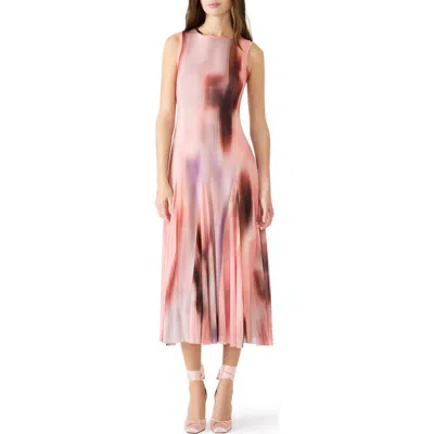 Steve Madden Marenne Pleated Midi Dress In Pink