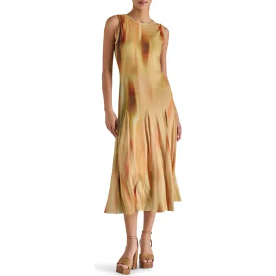 Steve Madden Marenne Pleated Midi Dress In Yellow