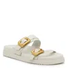 Steve Madden Margey Sandals Women's Off White Adjustable Straps Slide Gal762 In White