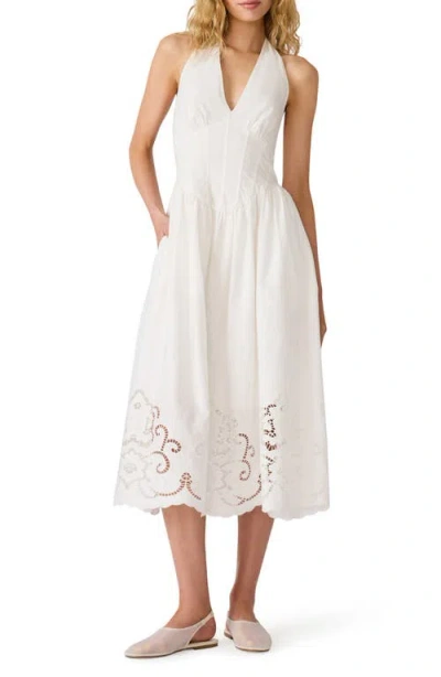 Steve Madden Margie Cutout Halter Midi Dress In White