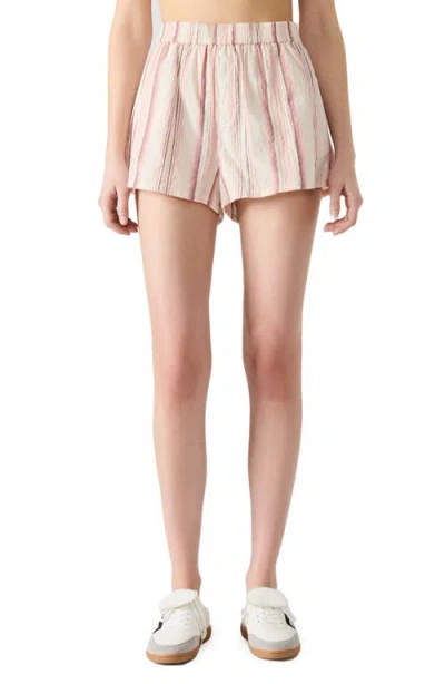 STEVE MADDEN STEVE MADDEN MARGUERITE STRIPE STRETCH COTTON SHORTS