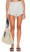 Steve Madden Mari Fringe Shorts In 크림 & 블랙