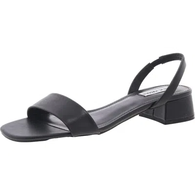Steve Madden Marian Womens Solid Leather Slingback Sandals In Black