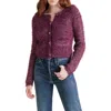 Steve Madden Maribelle Fuzzy Cardigan In Aubergine