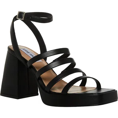 Steve Madden Marilyn Womens Embossed Faux Leather Block Heel In Black