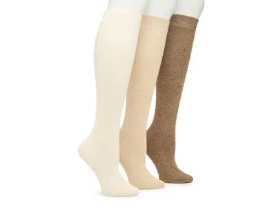 Steve Madden Marled Knee Socks 3 Pack In Brown/multicolor