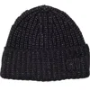 Steve Madden Marled Knit Cuffed Beanie In Black