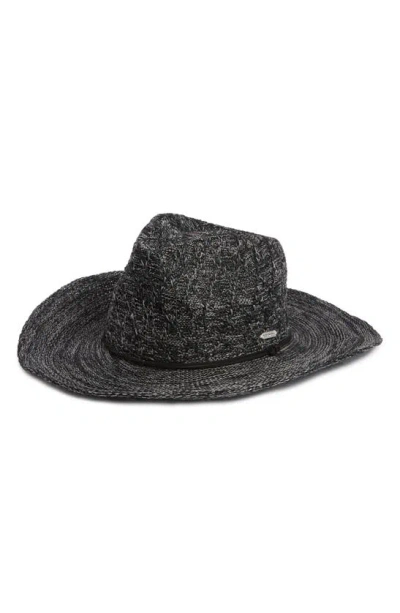 Steve Madden Marled Knit Western Hat In Black