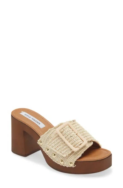 Steve Madden Marlena Platform Clog In Raffia