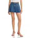 STEVE MADDEN MARLOWE PLEATED DENIM SKORT