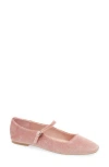 Steve Madden Marree Mary Jane Flat In Pink Velvet