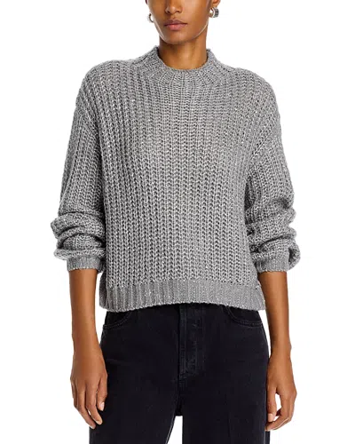 Steve Madden Martina Funnel Neck Sweater In Heather Grey