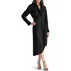 Steve Madden Martina Long Sleeve Faux Wrap Midi Shirtdress