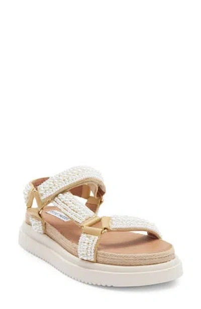 Steve Madden Matina Faux Pearl Bead Platform Sandal