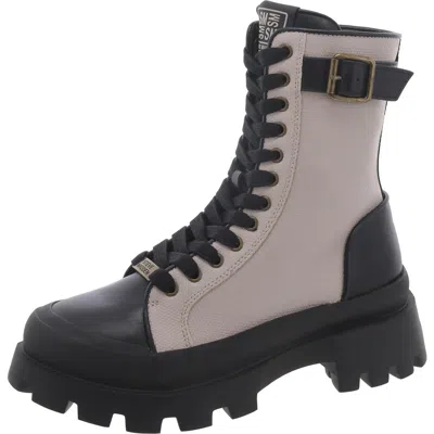 Steve Madden Matriarch Womens Leather Mixed Media Ankle Boots In Multi