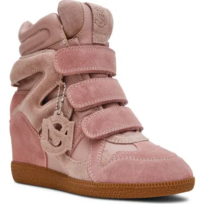 Steve Madden Mavis Wedge High Top Sneaker In Pink