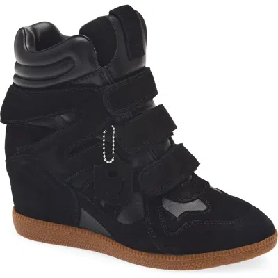 Steve Madden Mavis Wedge High Top Sneaker In Black