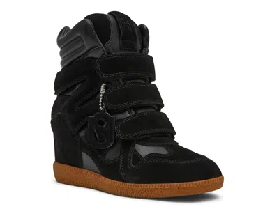 Steve Madden Mavis Wedge High Top Sneaker In Black