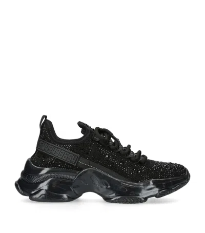 Steve Madden Girls Black Kids Jmaxima R Embellished Textile Trainers 7-9 Years