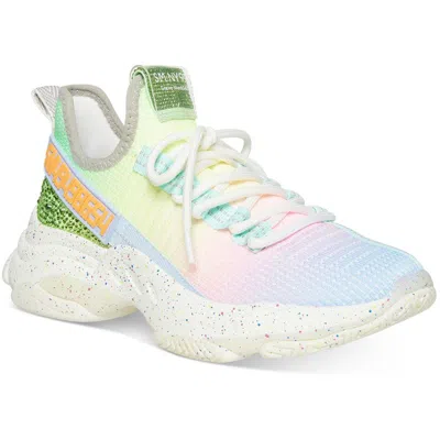 Steve Madden Maxima Womens Fashion Rhinestone Running Shoes In Blue
