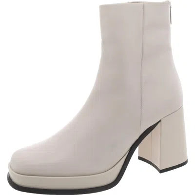 Steve Madden Maxxy Womens Leather Block Heel Ankle Boots In Multi