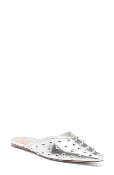 Steve Madden Mayah Studded Mule In Silver