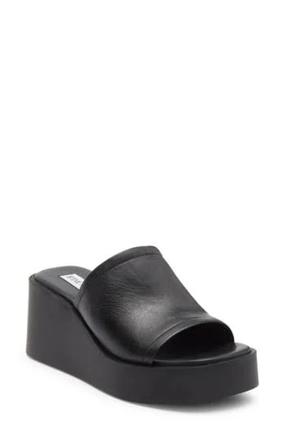 Steve Madden Maycie Platform Wedge Slide Sandal In Black