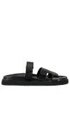 Steve Madden Missile Slides In Black Leather