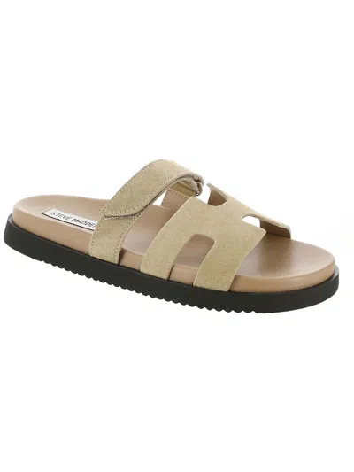 Steve Madden Mayven Womens Suede Adjustable Slide Sandals In Multi