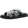 Steve Madden Mayven Womens Suede Adjustable Slide Sandals In Silver