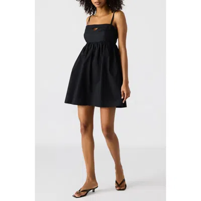 Steve Madden Meadow Cotton Minidress In Black
