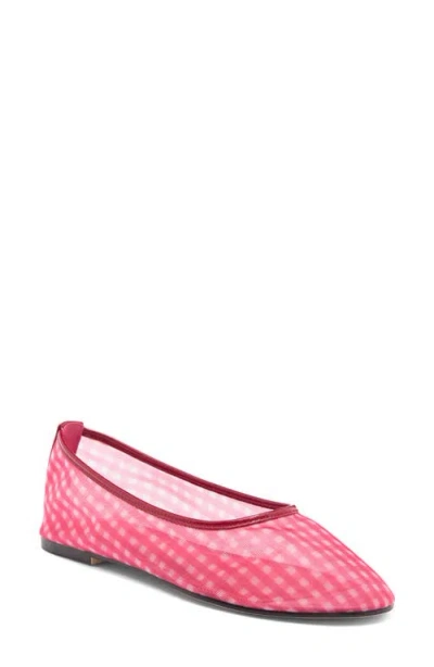 Steve Madden Meadow Flat In Red Gingham