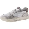 Steve Madden Medal Womens Leather Glitter Casual And Fashion Sneakers In Gray
