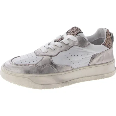 Steve Madden Medal Womens Leather Glitter Casual And Fashion Sneakers In Gray