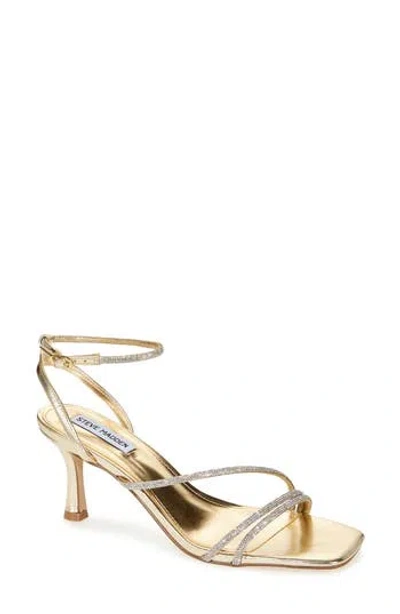 Steve Madden Meggie Crystal Ankle Strap Sandal In Gold Multi