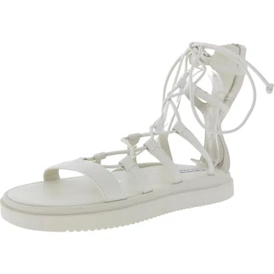 Steve Madden Mel Womens Zipper Leather Gladiator Sandals In Beige